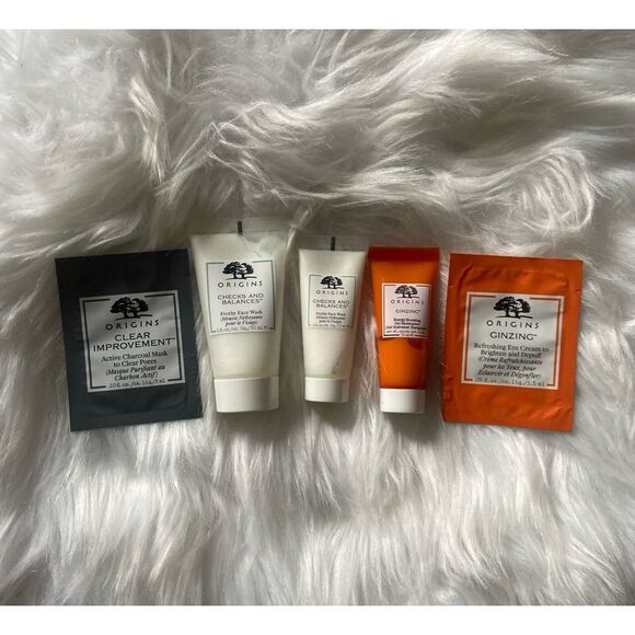 Origins Skincare Sample Bundle; Frothy Face Wash Ginzing Eye Cream‎ & More - Picture 1 of 5